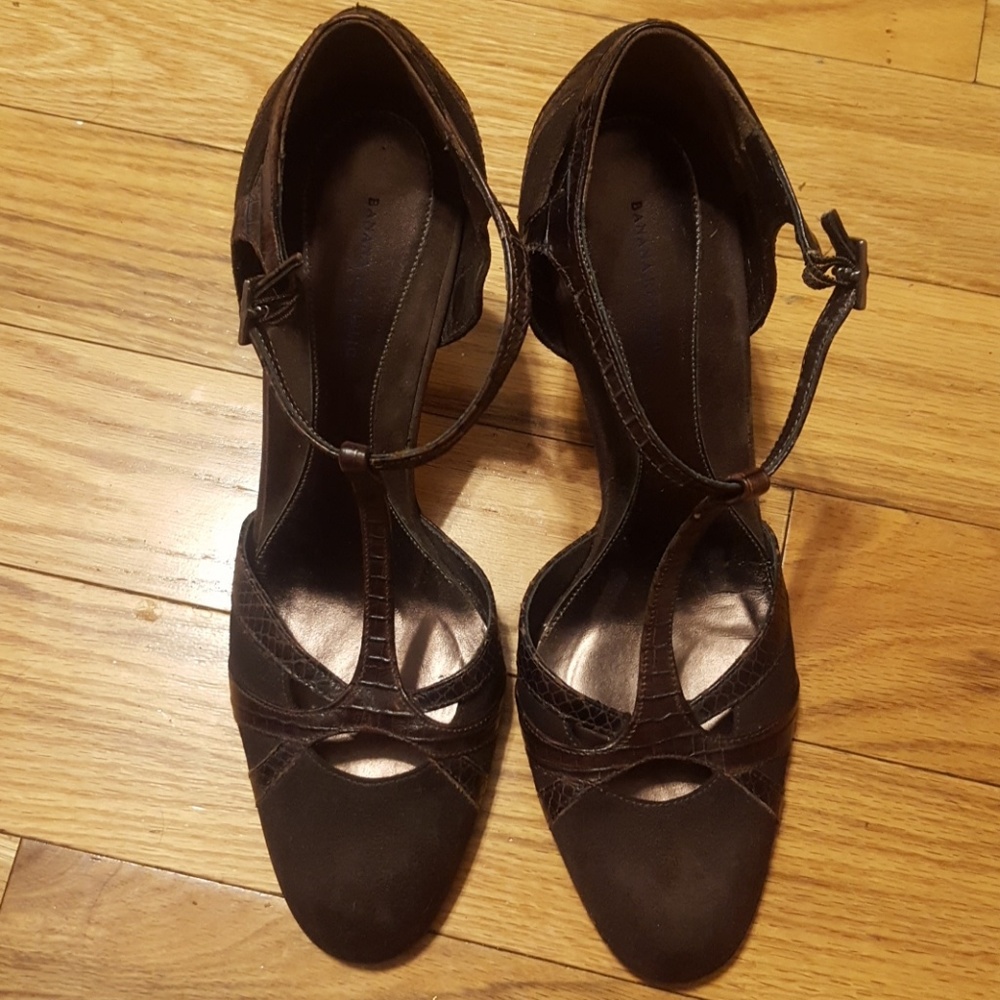 Leather & suede heels